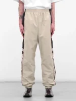 Cream Nylon Stripe Joggers