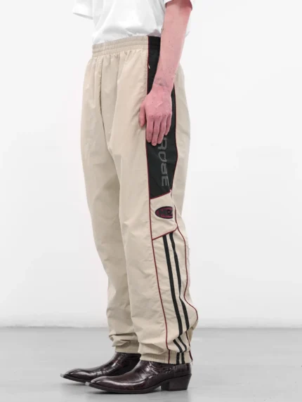 Cream Nylon Stripe Joggers