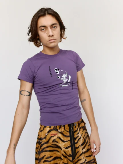 Purple Wine Joker Cotton Shrunken T-Shirt
