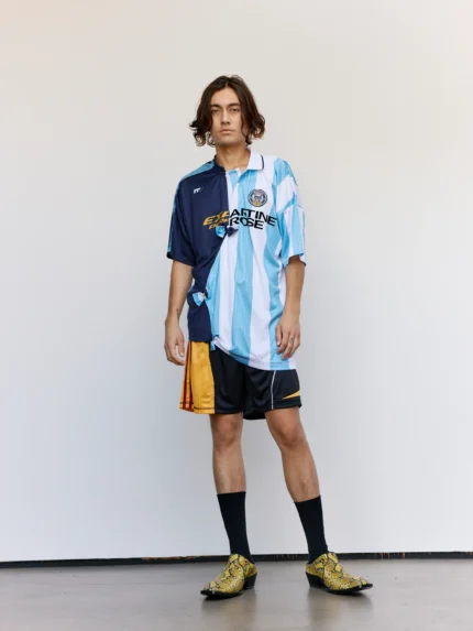 Black & Gold Poly Collage Football Shorts