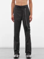 Black Stitched Wallet & Chain Pants