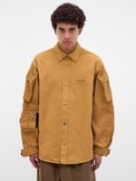 Brown Cotton Utility Shirt