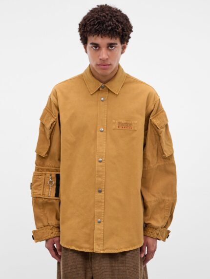 Brown Cotton Utility Shirt