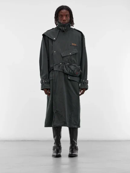Green Bumbag Trench Coat