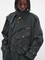 Green Bumbag Trench Coat