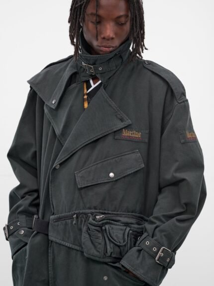 Green Bumbag Trench Coat