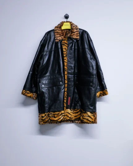 Black Leather Reversible Coat