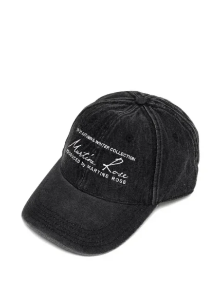 Martine Rose Embroidered-Logo Washed Denim Cap