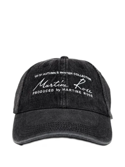 Martine Rose Embroidered-Logo Washed Denim Cap