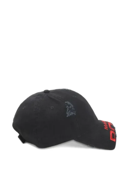 Martine Rose distressed logo baseball Black cap