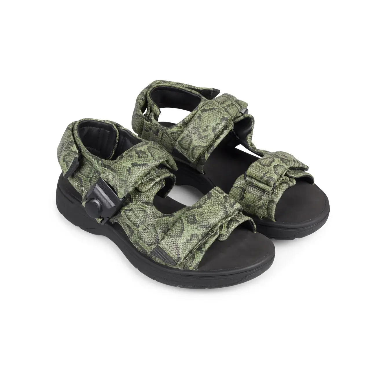 MartineRosexClarksConceptSandalGreen-1 Martine Rose X Clarks Snakeskin-Embossed Leather-Down Women’s Sandals