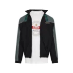 T-LINING TRACK JACKET in BLACK & TEAL
