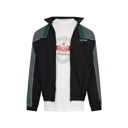 T-LINING TRACK JACKET in BLACK & TEAL