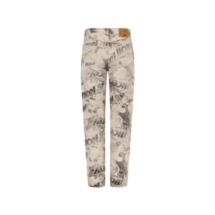 5 POCKET JEAN in BLACK & WHITE FRUITS