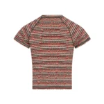 RAGLAN SHRUNKEN T-SHIRT in RED & GREY STRIPE