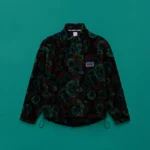EMIN JACQUARD FULL ZIP FLEECE in TEAL FLORAL