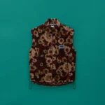 EMIN JACQUARD FLEECE VEST in BROWN FLORAL