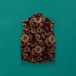 EMIN JACQUARD FLEECE VEST in BROWN FLORAL