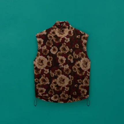 EMIN JACQUARD FLEECE VEST in BROWN FLORAL