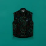 EMIN JACQUARD FLEECE VEST in TEAL FLORAL