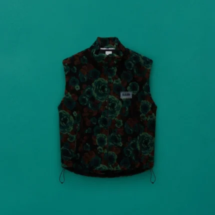 EMIN JACQUARD FLEECE VEST in TEAL FLORAL