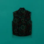 EMIN JACQUARD FLEECE VEST in TEAL FLORAL