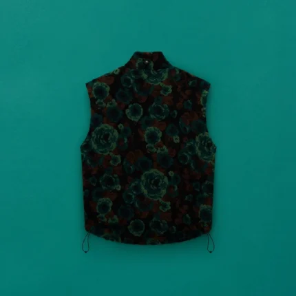EMIN JACQUARD FLEECE VEST in TEAL FLORAL